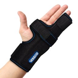Vissco Boxer's Support Brace With Detachable Splints For Finger Fracture, Trigger finger - Left/Right hand (Black) image 1