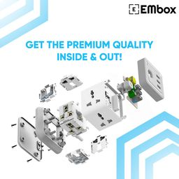 EMBOX Cube Extension Board with USB Port Universal Sockets and USB (2.4 A) (QC 3.0) Extension Board with Switches Overload Protector, Indicator, 2 Meter Extension Cord image 2
