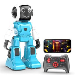 Mirana Moonwalker | Smart Interactive Walking & Talking Robot | USB Rechargeable Type-C | in-Built Bluetooth Speaker | Remote & App Controlled Toy for Kids 2+ 3+ 4+ 5+ 6+ Years (Sky Blue) image 1