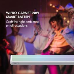 Wipro Next Smart Wi-Fi 20W CCT+RGB LED Batten, LED Smart Tube Light with Music Sync Function, Compatible with Amazon Alexa and Google Assistant (16M Colours + Dimmable) Pack of 1-Polycarbonate image 2