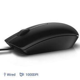 Dell MS116 Wired Optical Mouse, 1000DPI, LED Tracking, Scrolling Wheel, Plug and Play image 4