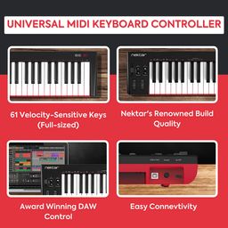 Nektar SE61 61-Key Full-Size Velocity-Sensitive USB Midi Keyboard Controller with Nektar DAW Integration and Free Professional Recording Software image 3