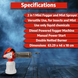 bkr BKR® KB100 2-in-1 Portable Mini Fogger & Mist Sprayer, Diesel-Powered with Double Netted Burner, Manual Power Start, High-Efficiency Output, Lightweight & Compact Design, 1-Year Manufacturer Warranty image 4