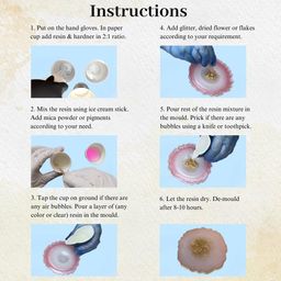 ICRAFTYWORLD 26 Pcs DIY Epoxy Resin Art Kit with Moulds Agate Coaster Making Kit Resin Art Set for Beginners with Resin, Hardener & Epoxy Mould image 5