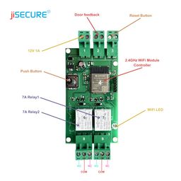 jiSECURE-Smart Door Lock Controller Wireless Relay Momentary (1s) | PCB Circuit for Home Automation | WiFi & BLE Enabled | DIY Smart Door Gadget Works Online as Well Compatible with Alexa and Siri image 2