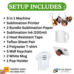 print digits Print Digits| 5 in 1 Combo| Heavy Duty Machine Sublimation Printing Machine Full Setup with Printer image 5