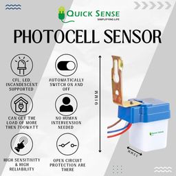Quick Sense (QS-301) Plastic 220 V Auto Day/Night on and Off Photocell, LDR Sensor Switch (6 A) for Lighting Water Proof Photocell -Sensor 6A - Set of 2 image 5
