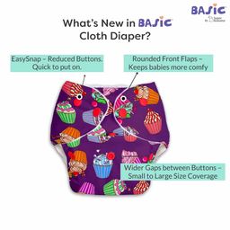 Superbottoms 2 Basic Reusable Cloth Diaper With New Quick Dry Ultrathin Pads-Pack Of 4|Freesize,Washable Diapers For Baby 0-3 Yrs|Stay Dry&Lasts Up To 3Hrs -Assorted image 4