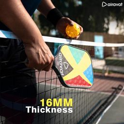 Airavat Prix Pickleball Paddle Racket for Men & Women Made of Carbon, Lightweight, Comfortable Cushion Grip, Max Spin & Control Pickle Ball Racket, 16mm Thickness image 4