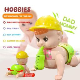 Toy Imagine Crawling Baby Toy with Bottle | Musical & Light-Up Infant Action Toy | Crawling Movement, Colorful Hat, Sound & Light Effects | Battery Included in Box | for Babies & Toddlers image 3