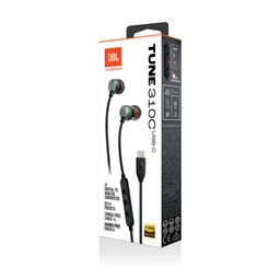 JBL Tune 310 in Ear Type C Wired Headphones, Hi-Res Audio with Digital-to-Analog Converter, 3-Button EQ Preset Remote with Microphone, Tangle-Free Flat Cable, Compatible with USB-C Devices (Black) image 5