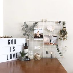 GreenUniverse Grid Photo Frame for Wall Clip Holder Photo Frame,Multi Functional Creative Mesh Wall Grid-Package: 1pc Frame (White, 45cm x 65cm) image 2