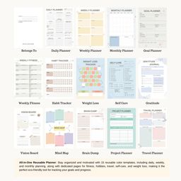 Infinote Mandala Happiness Reusable Planner – A5 Smart Notebook with Erasable Pen, 100 Pages (50 Sides), Colorful Planner Templates, Ruled & Blank Pages (A5, Mandala, 05) image 4