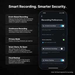 Qubo Smart 360 2K 3MP 1296p WiFi CCTV Security Camera from Hero Group | Mobile App | Two Way Talk | Night Vision | Cloud & SD Card Recording | Made in India | Alexa & OK Google | (3MP) image 5