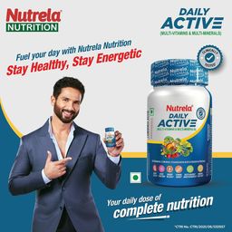 Nutrela Daily Active Multivitamin for Men & Women with essential amino acids,Eye & Heart Health - 30 Veg Capsules (pack of 2) image 2