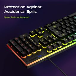 Archer Tech Lab Mechanical Gaming Keyboard with Clicky Responsive Outemu Blue Switches, 25 Anti-Ghosting Keys, Backlit Keyboard Membrane, 4 RGB Breathing Effects, PC/Mac Compatible (Astra G100-Black) image 5