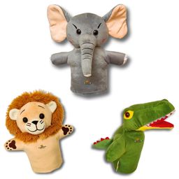 Chamantricks Storytelling Plush Puppets | Lion | Elephant | Crocodile | Animal & Bird Hand Puppets (Pack of 3) image 1