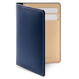 dailyobjects Hunter Space Blue Log Bi-Fold Wallet | Compact and travel friendly structure | Durable, contemporary, and sophisticated | Premium Pebbled Leather | Manufactured in India | For Men image 1