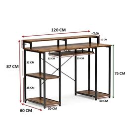 TEKAVO Computer Table with Keyboard Tray for Home Office, Office Desk with Storage, Engineered Wood Finish Study Writing Computer Laptop Table Desk - DIY (Jungle Wood, Medium - 120 CM) image 2