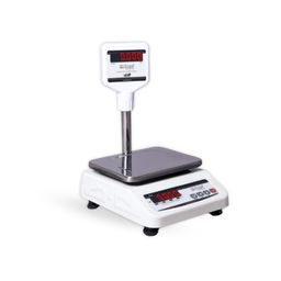 iScale i-03P: 30kg x 1g Chargeable Commercial Weighing Scale with Front & Pole Double Display, 7x9 Inch Pan, Calibration Certificate – Ideal for 5-10kg Weighing in Shops image 1