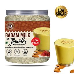 Brew Lab Kesar Doodh Low Sugar & Badam Milk (Low Sugar) | Dryfruits based Healthy & Nutritious Drink Mix | No Added Preservatives | 500 gm x 2 image 5