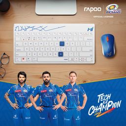 Rapoo 8000M Mumbai Indians Wireless Keyboard & Mouse Combo – Bluetooth 3.0/4.0 & 2.4GHz, 1300 DPI, Silent Click, FN Hotkeys, Spill-Resistant, Multi-Device, 12-Month Battery image 2