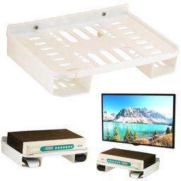 baaan Amazon Set top Box Stand | WiFi Router Holder Wall Shelf | Wall Mount Plastic Unbreakable Set Top Box Stand, Wall Mount Stand, Wi-Fi Router, Setup Box Stand with Remote Holder (Pack of 1, White) image 1
