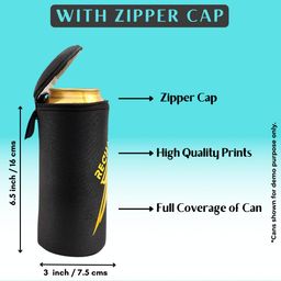 Outer Woods Beer Can Cover 500 ml with Zip Cap | Keeps Cool for up to 3 Hours | Insulated Beer Can Cooler Sleeve | Beer Cooler (Recharge) image 3