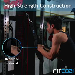 FITCOZI Tricep Rope Cable Attachment Pull Down Rope Long Tricep Fitness Rope with 2 Sets of Handles Heavy Duty Press Down Gym Rope Cable Machine Attachment for Push Downs, Crunches, Facepulls image 2