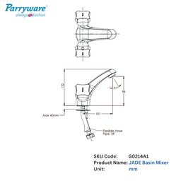 Parryware Jade Basin Mixer Without Popup for wash basins | Twin-Lever Deck Mounted with Chrome Finish | Honecomb Type Aerator | G0214A1 image 5