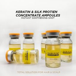 hair pure Keratin & Silk Protein Concentrate Ampoules for Hair Spa – 100% Safe for Scalp 8x10ML Set of 8 Bottles (10ml Each) image 5