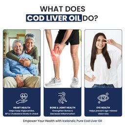Naturyz Imported Icelandic COD Liver Oil Capsules with Natural Omega 3 (EPA & DHA), Rich in Vitamin D & A, Mercury Free, Immunity, Skin, Eye, Muscle & Joint Health Softgels, 100 Count, Pack of 1 image 4