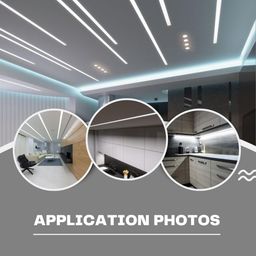 Abaj Lighting (10x12mm) LED Strip Light 1Meter Aluminium Rectangular Surface Profile Light Channels with Diffused Cover, End Caps and Mounting Clips Without LED Straight Linear - Pack of 5 image 5