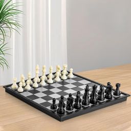 Storio Magnetic Chessboard Game Set with Folding Travel Friendly Portable Storage Case Chess Board Set with 2 Players Toys for Kids and Adults image 2