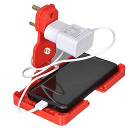 generic Multi-Purpose Wall Holder Stand for Charging Mobile Just Fit in Socket and Hang Pack of 1 (Multicolor) image 1