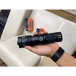 Marrone Outdoor Emergency Torch Light and Power Bank, Rechargeable USB Type-C Charging Adjustable Zoomable with 4 Modes Super Bright LED Torch Light with Light Strips image 1