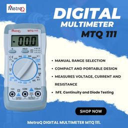 generic MetroQ Digital MultiMeter MTQ111-3 1/2 Digital LCD, 1999 Count Display, DC/AC Voltage, DC Current, Resistance image 5