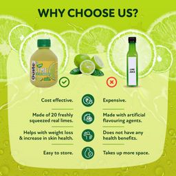 Gusto Foods Green Lime Juice Concentrate - Pack Of 3(600Ml)| Equivalent To 60 Limes | Pocket Bottle Hassle Free | Ideal For Daily Use In Cooking & Beverages | Lime Zest In Every Drop, 0.77 Kg image 3