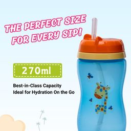 Adore Swipey Twist to Sip Straw Sipper for Babies & Toddlers- 270ml (Blue) image 2