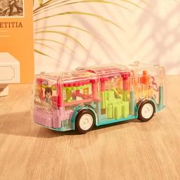Storio Concept Transparent 3D Gear Simulation Bus Car | 360 Degree Rotation | Auto Turning Feature | Interactive Lights & Sounds Mechanical Bus Toys for Kids Boys & Girls image 3