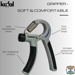 Kafal Sports Adjustable Hand Grip Strengthener & Ergonomic Design with Non-Slip Handle | Hand Exercise Equipment to Use in Home for Forearm Exercise, Finger Exercise Power Gripper. (Grey) image 5