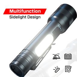 IBELL FL8375S Rechargeable Torch, Powerbank Function, Aircraft Aluminum Body, Telescopic Zoom, Water Resistant Flashlight with Multiple Light Modes (Black) image 3