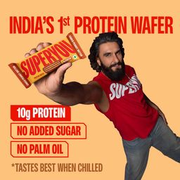 Superyou Choco Peanut Butter Protein Wafer Bars (Pack Of 10)|10 Gram Protein, 3 Gram Fiber, No Added Sugar|Yeast Fermented Protein|Energy Bars|Crunchy Wafer Bar|100% Vegetarian|No Palm Oil|400 Gram image 2