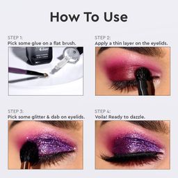 c2p professional makeup C2P Pro Glitter Glue For Eye Makeup - 20ml | Long-Lasting Shimmer Eye Shadows & Pigments | Quick-Drying, Strong Hold and Reduced Fallouts | Easy to Use and Safe for Skin image 3