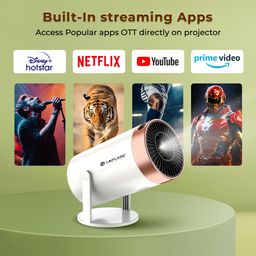 LAPCARE LLP-012 LED Projector with 1080p HD Resolution, Rotatable Design, Built-in Streaming Apps, 2500 Lumens, Screen Mirroring, 3 W Speaker, 1 GB RAM & 8GB ROM (White) image 5