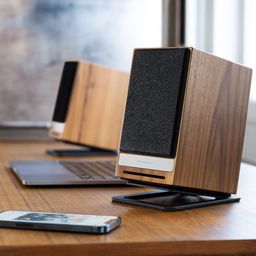 Audioengine HD4 Wireless Bluetooth Speakers - Real Walnut Wood Veneer, 120W Powered Bookshelf Speakers with aptX Bluetooth, USB DAC, 3-Year Warranty image 2