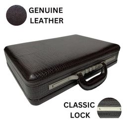 Premium Crocodile Pattern Leather Briefcase, Business Attache Case image 2