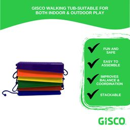 GISCO Kids Balance Walking Tubs Kids Stepping Tubs | Non-Slip Textured Surface and Slip Resistant | Fun Play Game, Improves Balance & Coordination | Set of 6 Rainbow Colors image 3