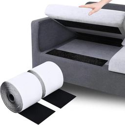 DEEGAA MART 4 Inch x 1 Meter Hook and Loop Tape, Strips with Adhesive, Couch Cushion Multi-Purpose Carpet Anti Slip Rug Gripper, Double Sided Hook Loop Rolls, image 1