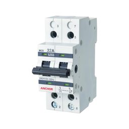 Anchor by Panasonic 98082 UNO Series 32 Ampere Dual Pole Change Over Switch Circuit Breaker Safe Reliable Protection image 1